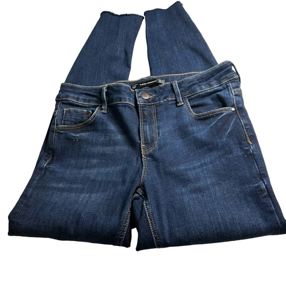 Zara Trafaluc Denimwear Raw Hem Skinny Jeans Sz 0 - Picture 8 of 14